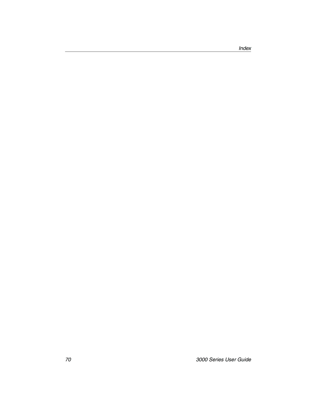 Nx Networks 3000 manual Index Series User Guide 