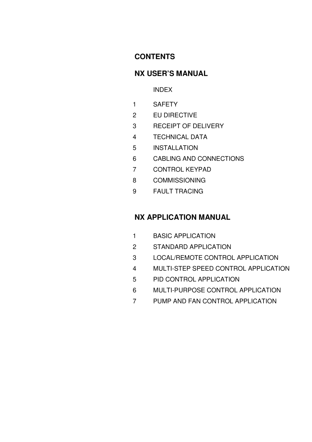 Nx Networks NX series user manual Contents NX USER’S Manual 