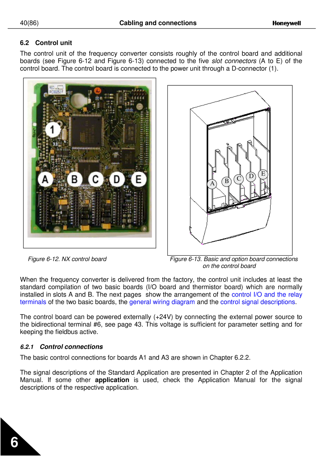 Nx Networks NX series user manual 4086, Control unit, Control connections 