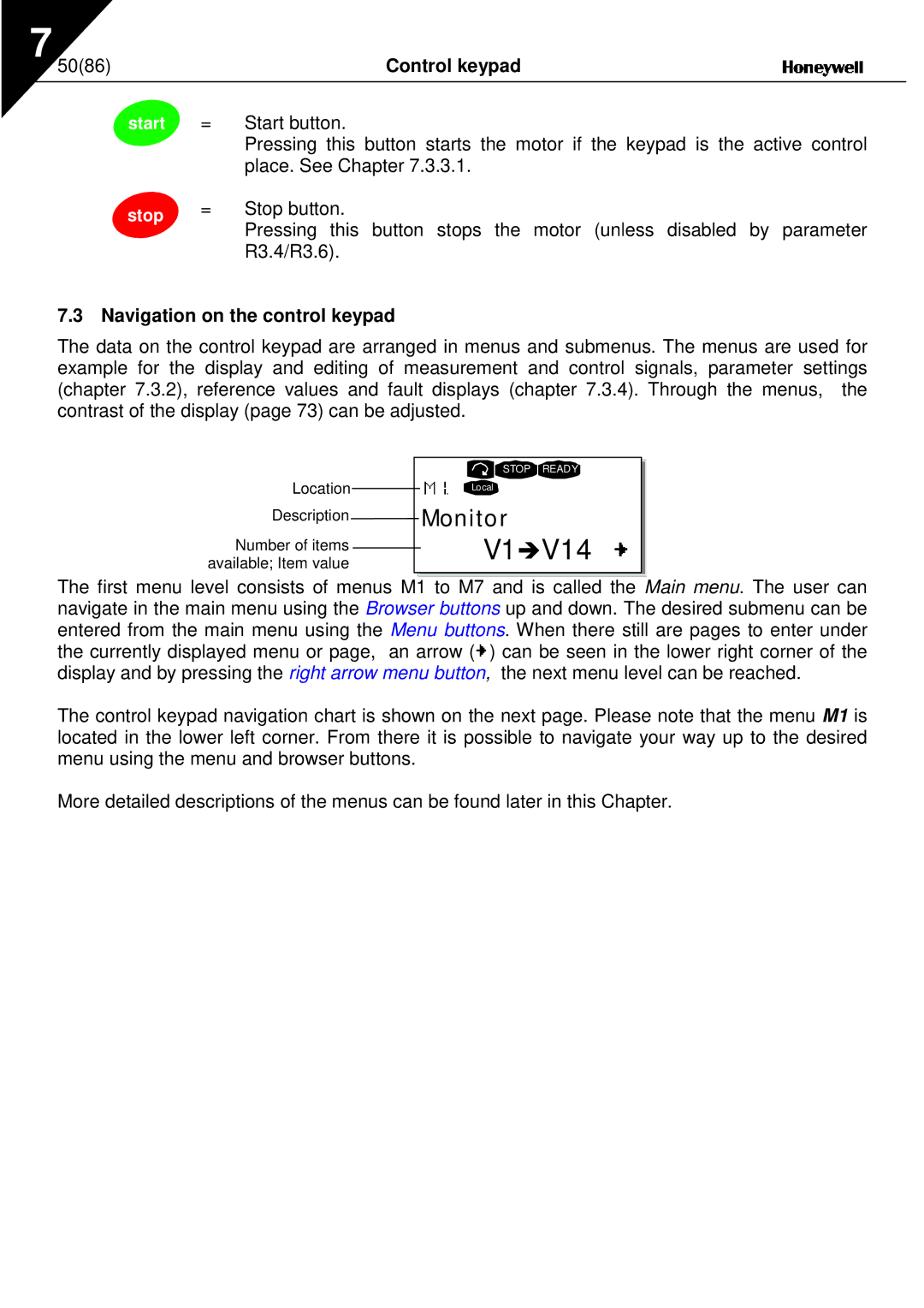 Nx Networks NX series user manual Navigation on the control keypad 