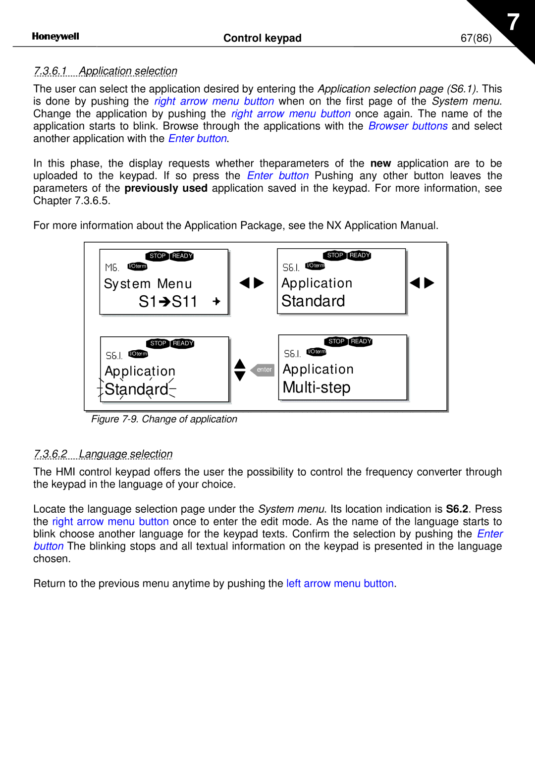 Nx Networks NX series user manual 6786, Application selection, Language selection 