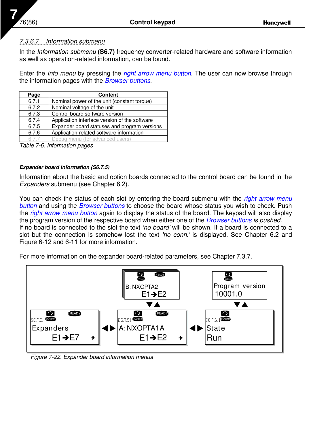 Nx Networks NX series user manual 7686, Information submenu 