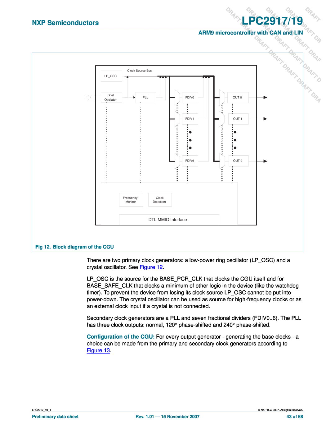 NXP Semiconductors LPC2919 user manual DLPC2917/19, Raft Aft, Dra Dr, T Draft, NXP Semiconductors, Draft Draft 