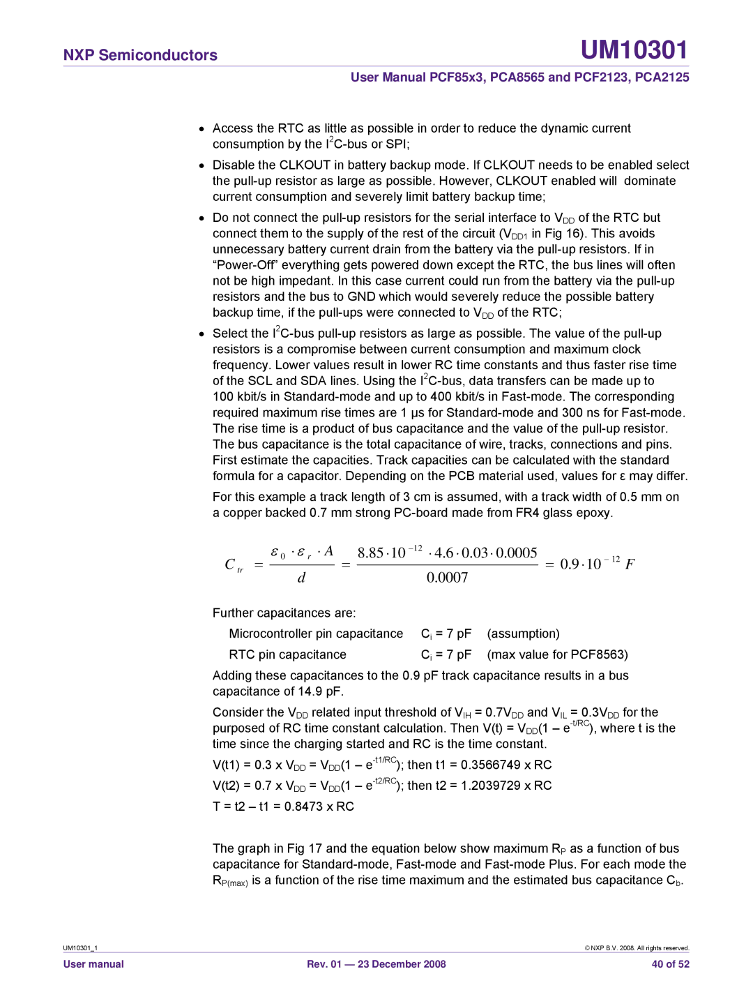 NXP Semiconductors PCF85x3, PCF2123, PCA8565, PCA2125 user manual 0007 