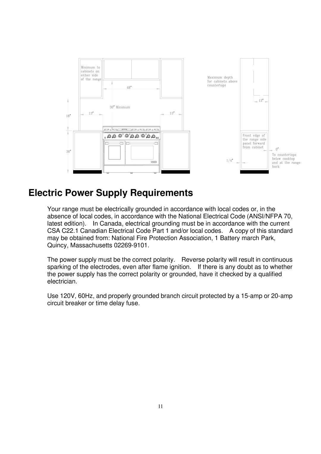 NXR BX3062, DRGB4801, BX3031 manual Electric Power Supply Requirements 