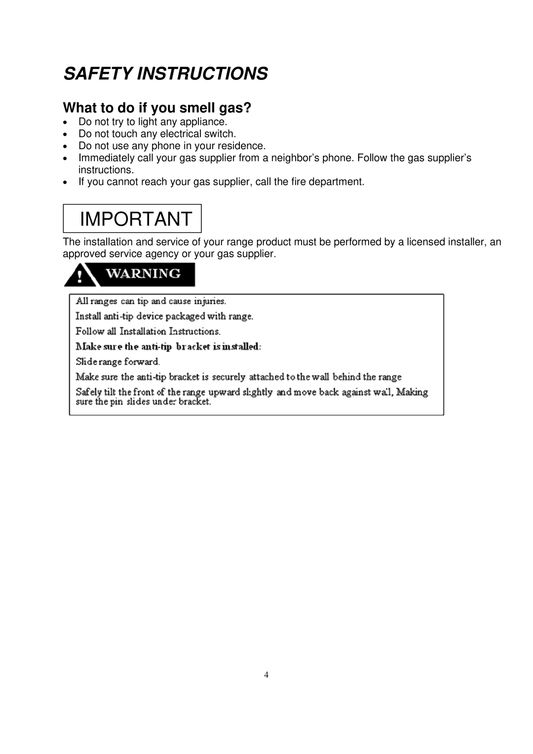 NXR BX3031, DRGB4801, BX3062 manual What to do if you smell gas? 