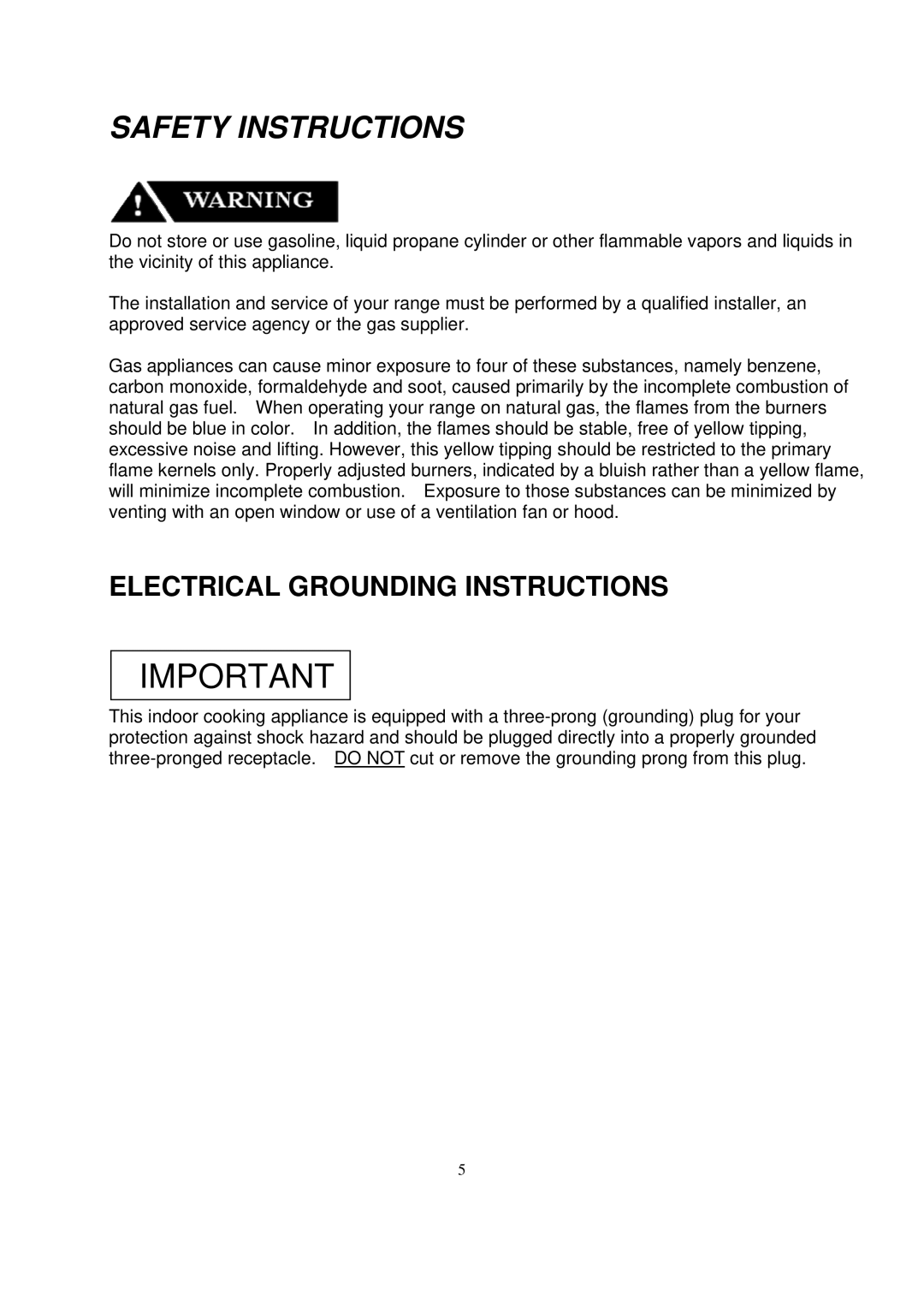 NXR BX3062, DRGB4801, BX3031 manual Electrical Grounding Instructions 