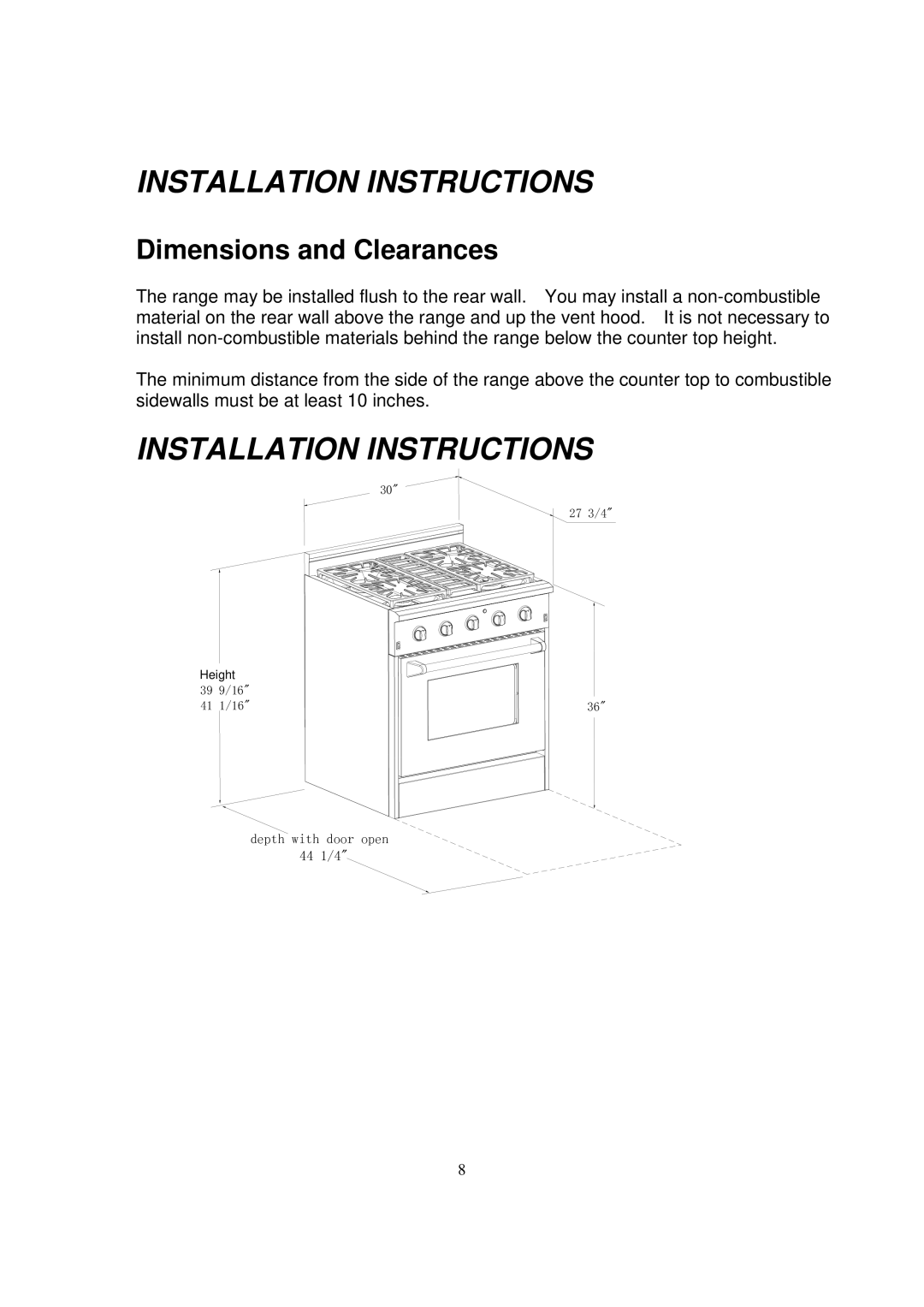 NXR BX3062, DRGB4801, BX3031 manual Dimensions and Clearances 