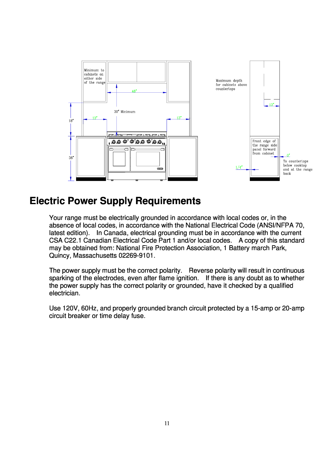 NXR BX3062, DRGB4801, BX3031 manual Electric Power Supply Requirements 