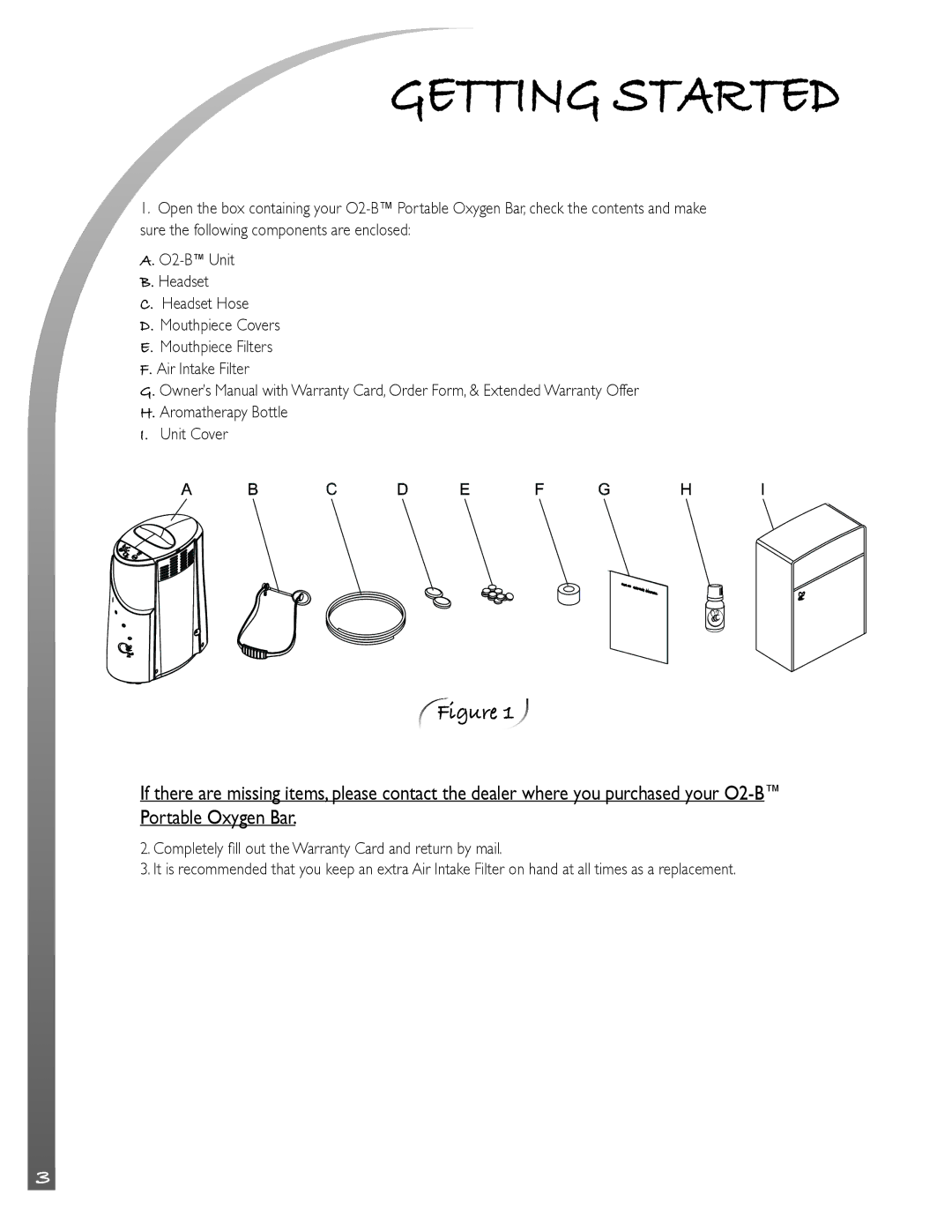 O2 Innovations CTA-08 owner manual Getting Started 