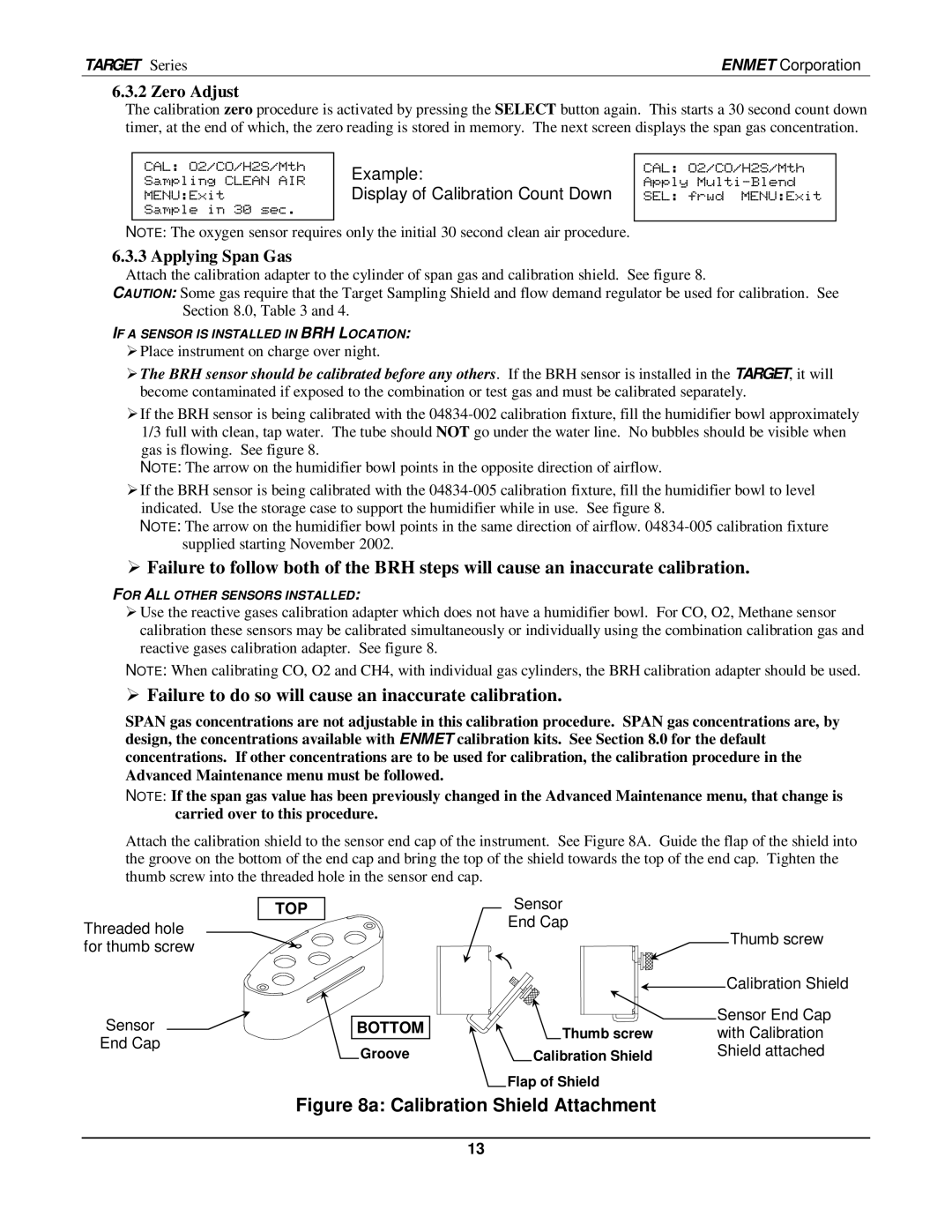 O2 Innovations pmn manual Zero Adjust, Applying Span Gas 