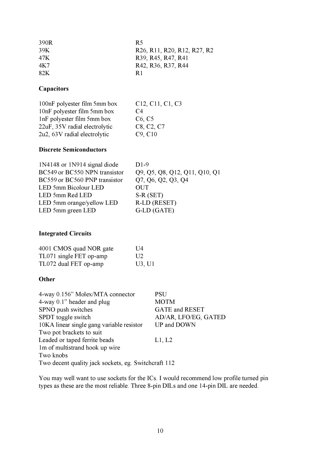 Oakley OMS-820, MOTM-820 manual Integrated Circuits 