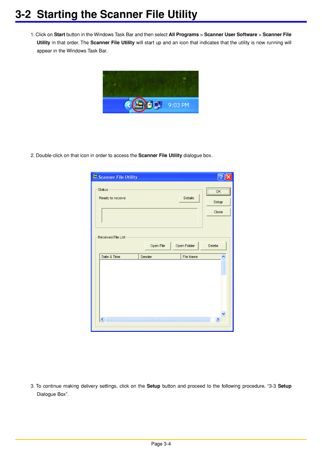 Oce North America OP1030, OP1050, OP1040 manual Starting the Scanner File Utility 