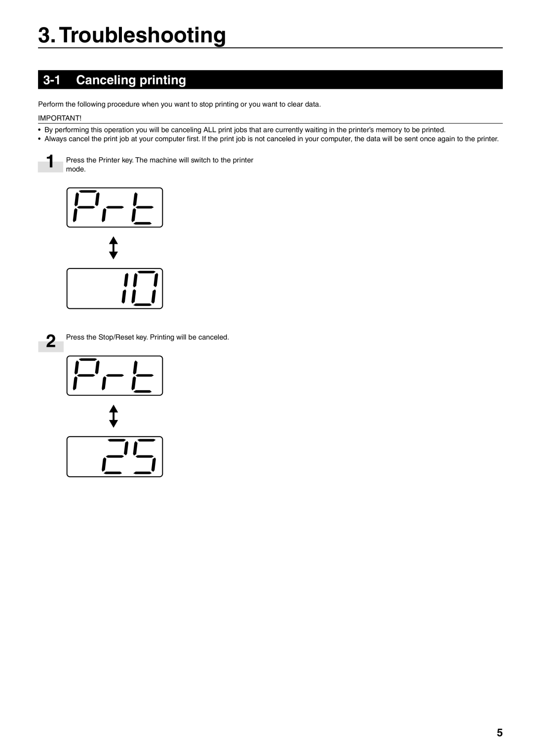 Oce North America OP14 manual Troubleshooting, Canceling printing 