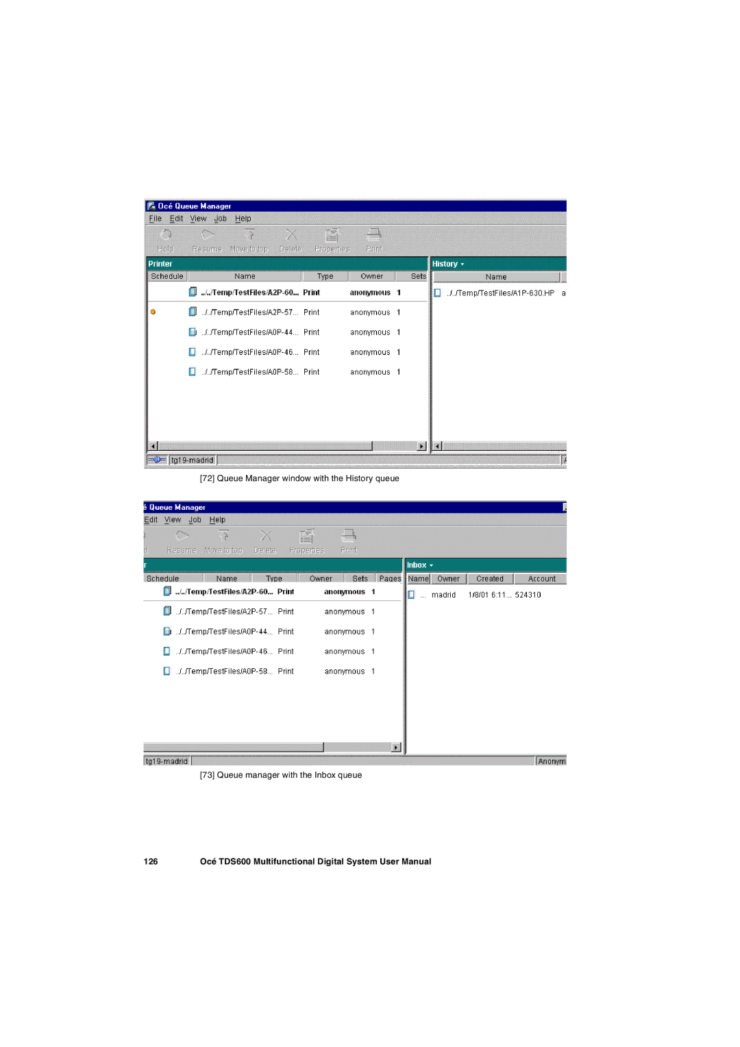 Oce North America TDS600 user manual 126 