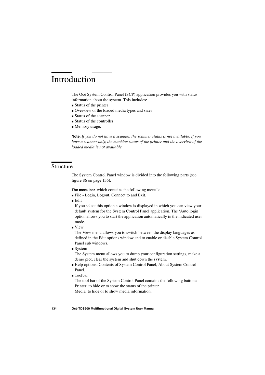 Oce North America TDS600 user manual 134 