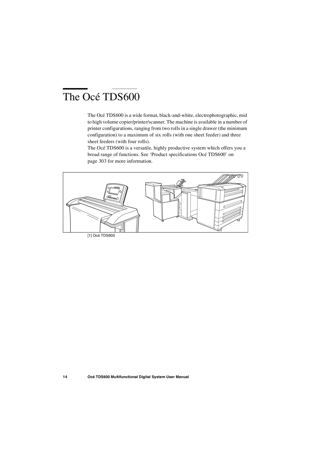 Oce North America user manual Océ TDS600 