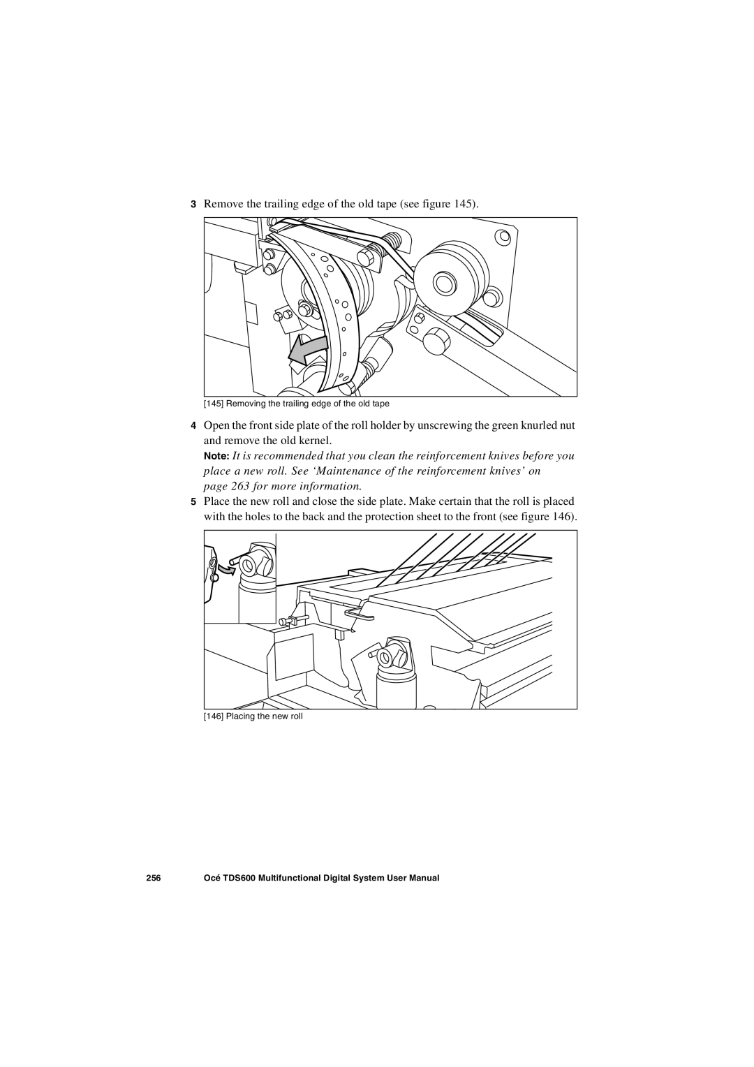 Oce North America TDS600 user manual Remove the trailing edge of the old tape see figure 