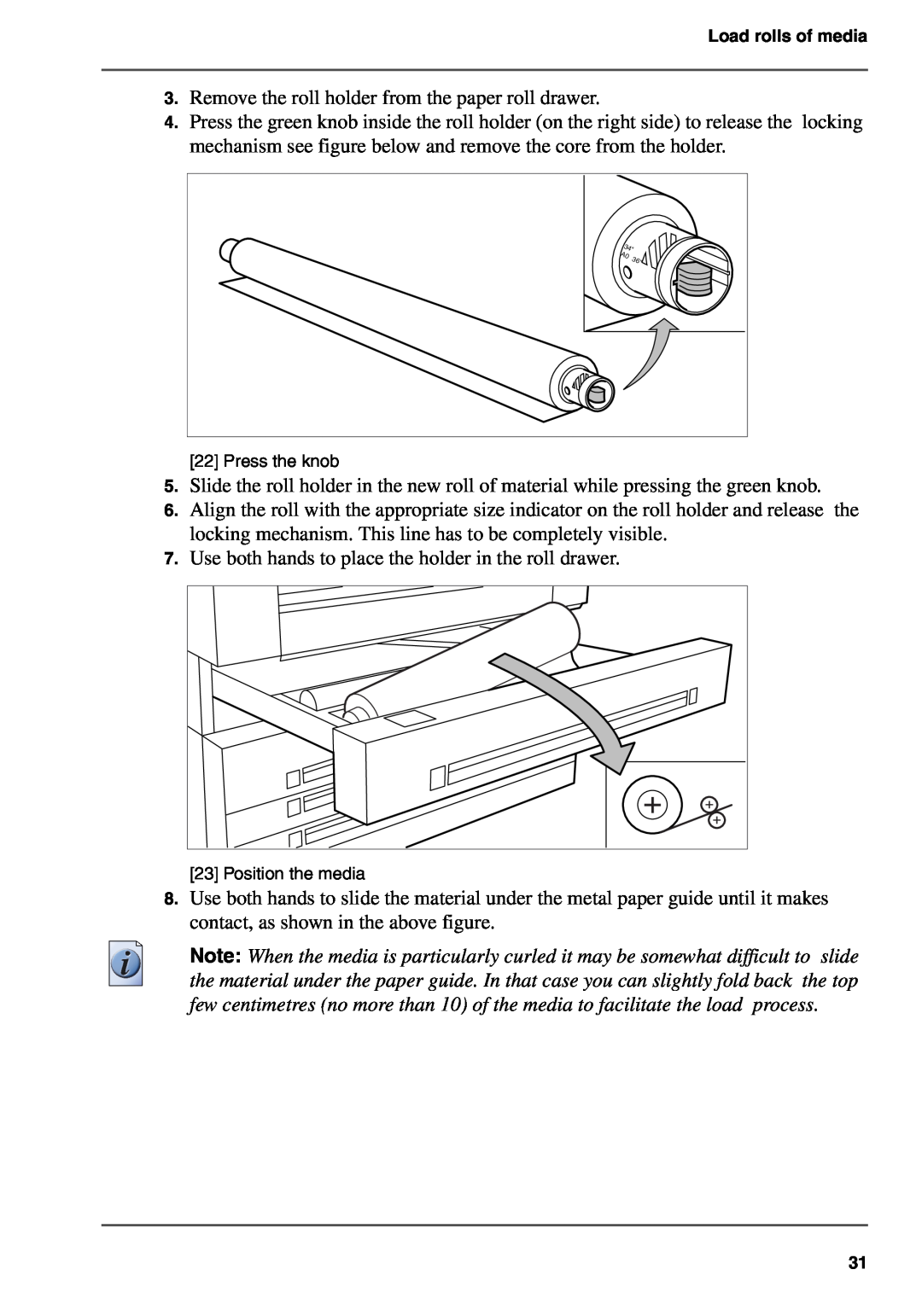 Oce North America TDS700 user manual Remove the roll holder from the paper roll drawer 