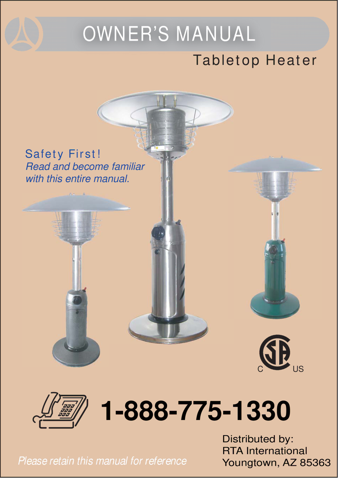 Ocean Electronic Tabletop Heater manual 