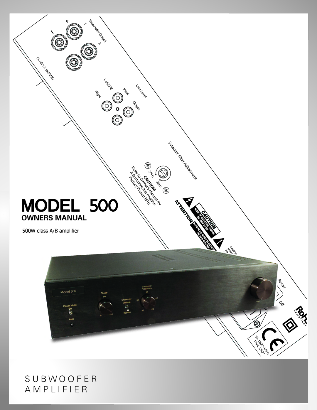 OEM Systems 500 owner manual Model 