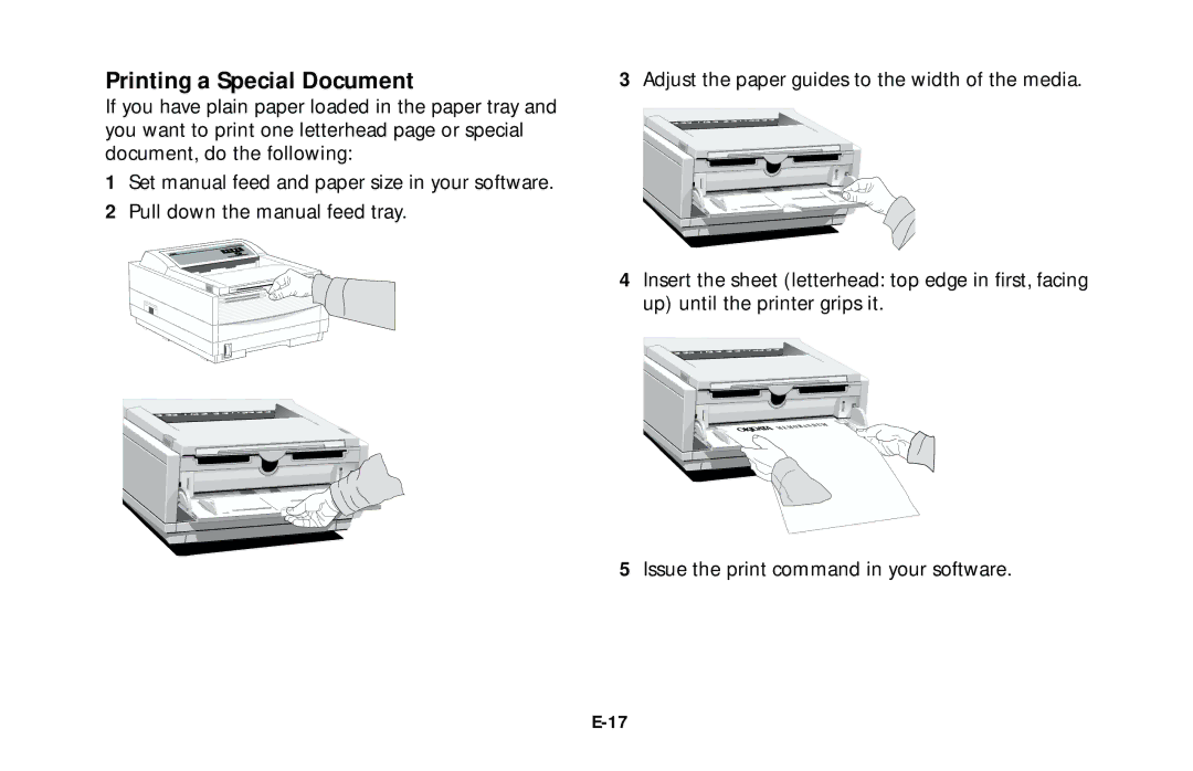 Oki 10e user manual Printing a Special Document 