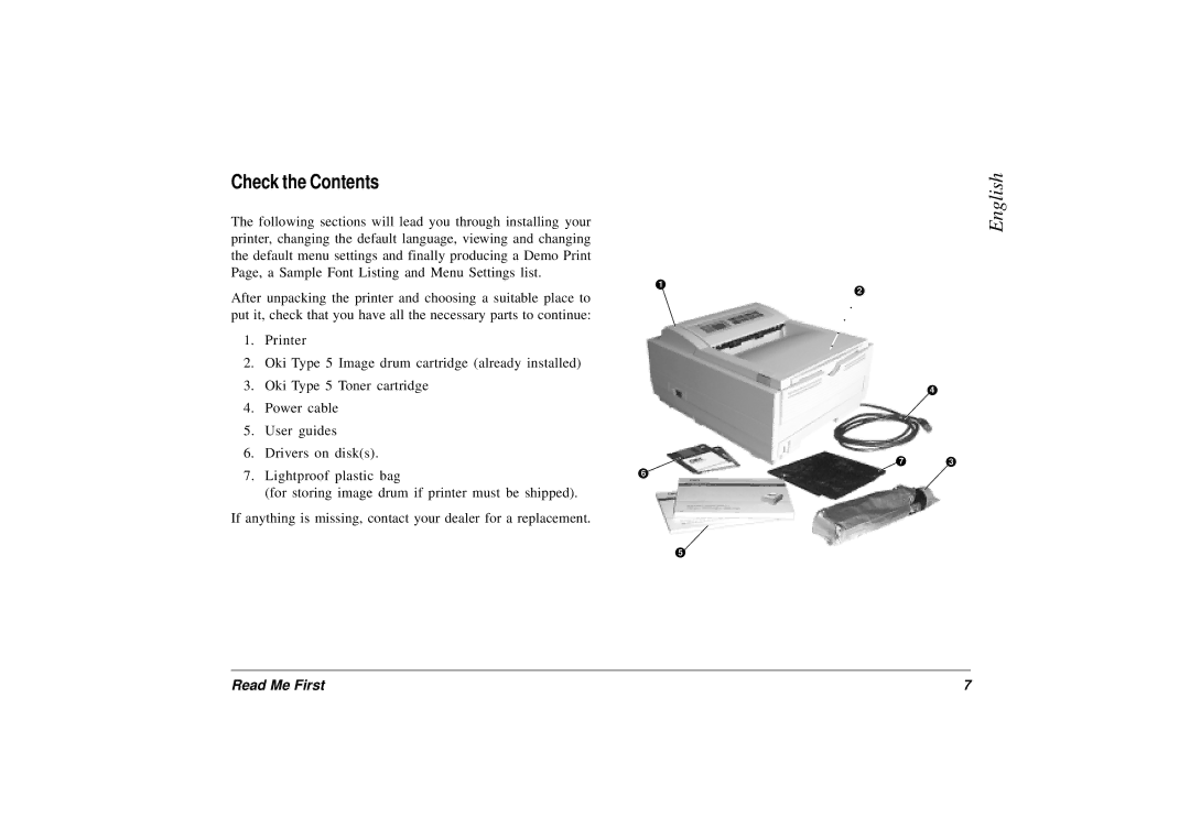 Oki 10i manual Check the Contents 