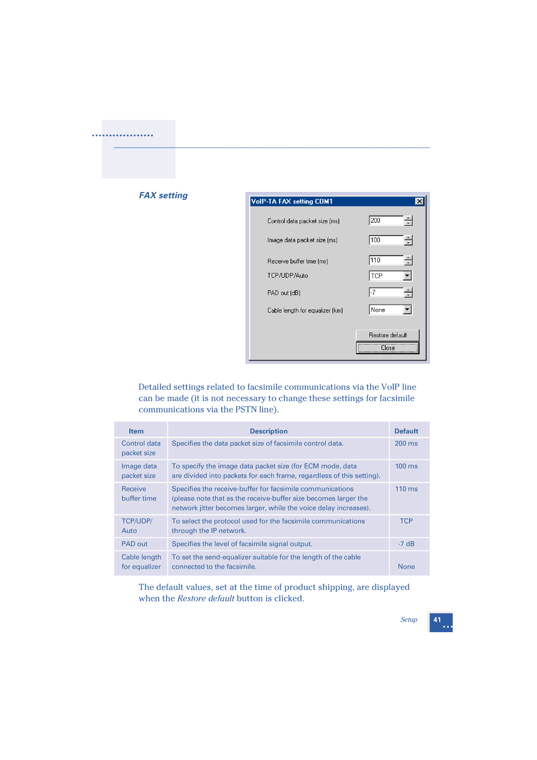 Oki 1.2 manual FAX setting, Tcp/Udp 