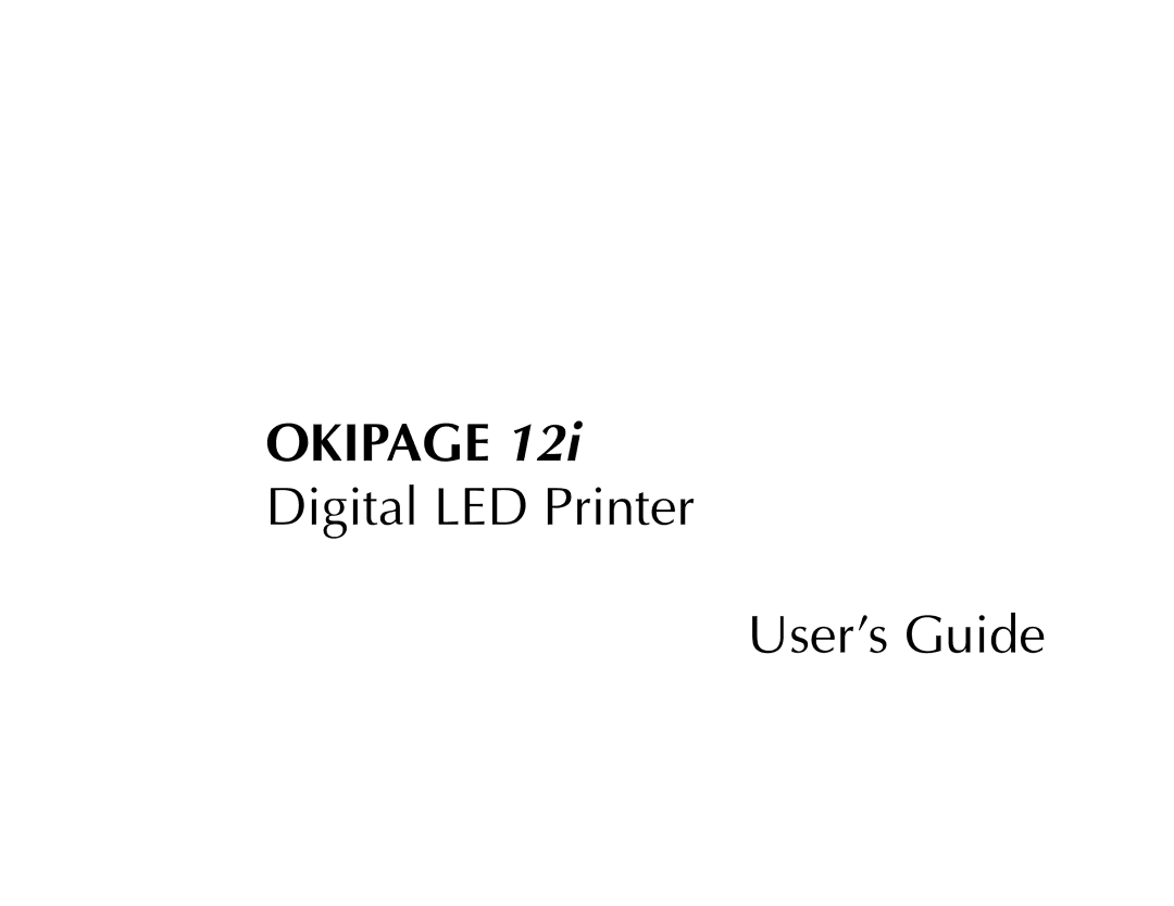 Oki 12i manual Okipage 