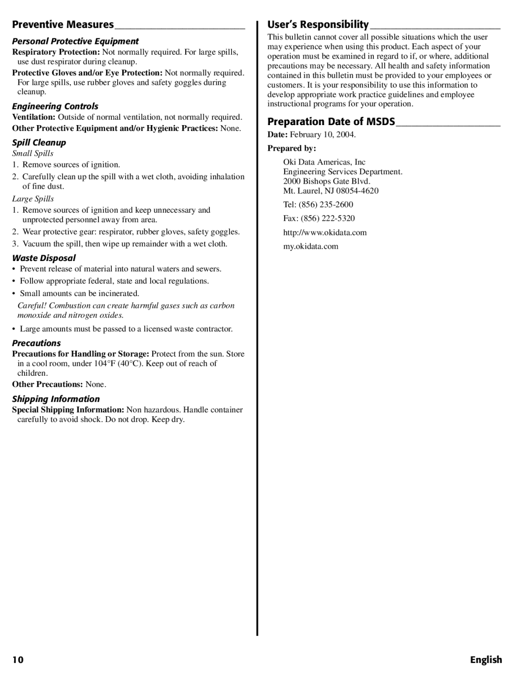 Oki 1624N warranty Preventive Measures 