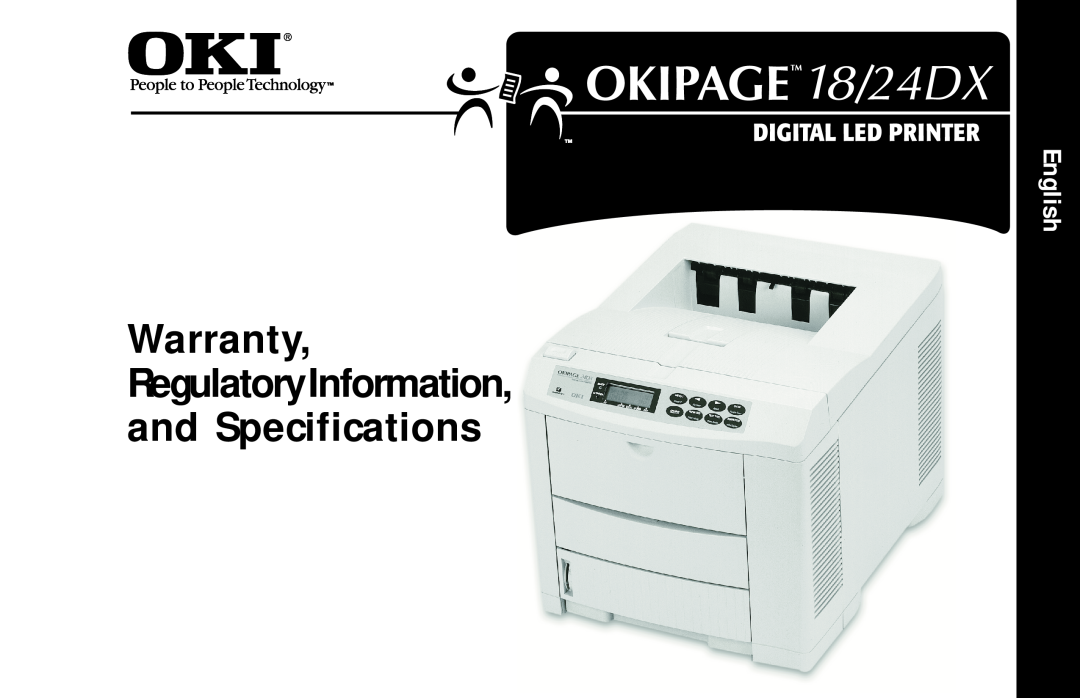 Oki 18/24DXE-2 warranty Warranty RegulatoryInformation and Specifications, English 