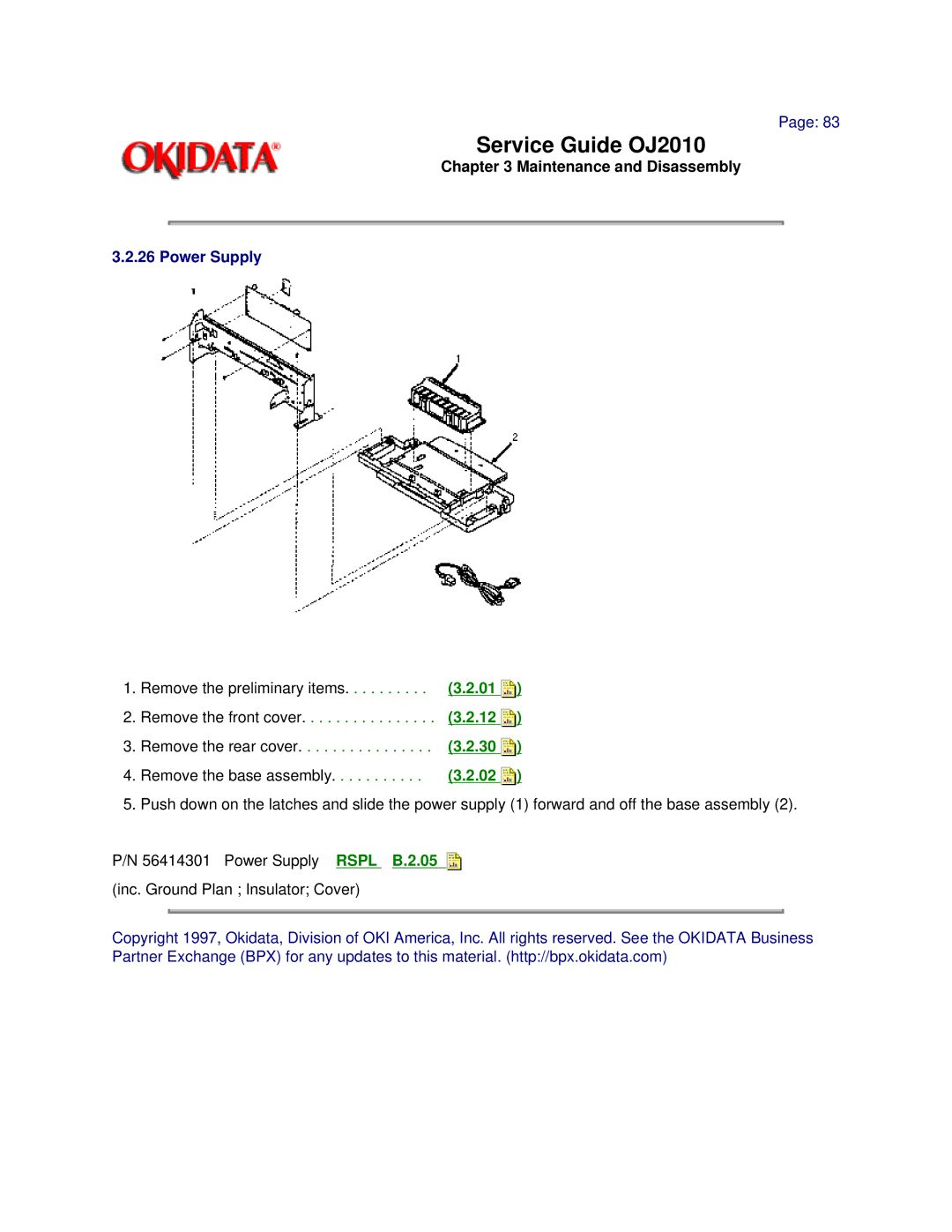 Oki 2010 manual Power Supply 