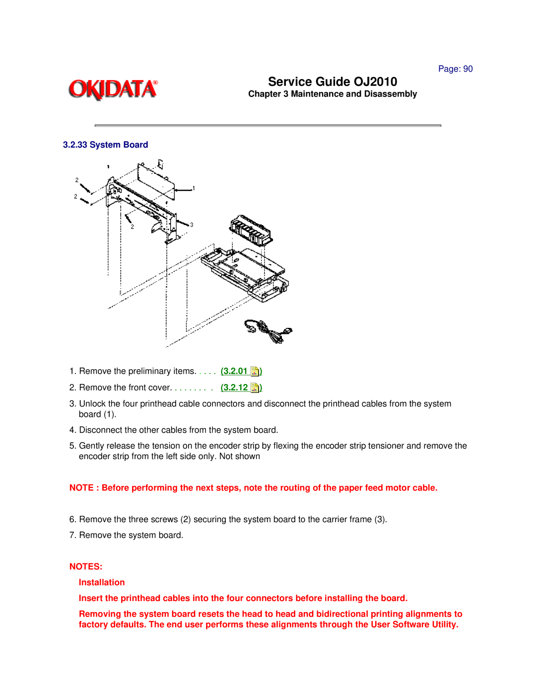 Oki 2010 manual System Board 