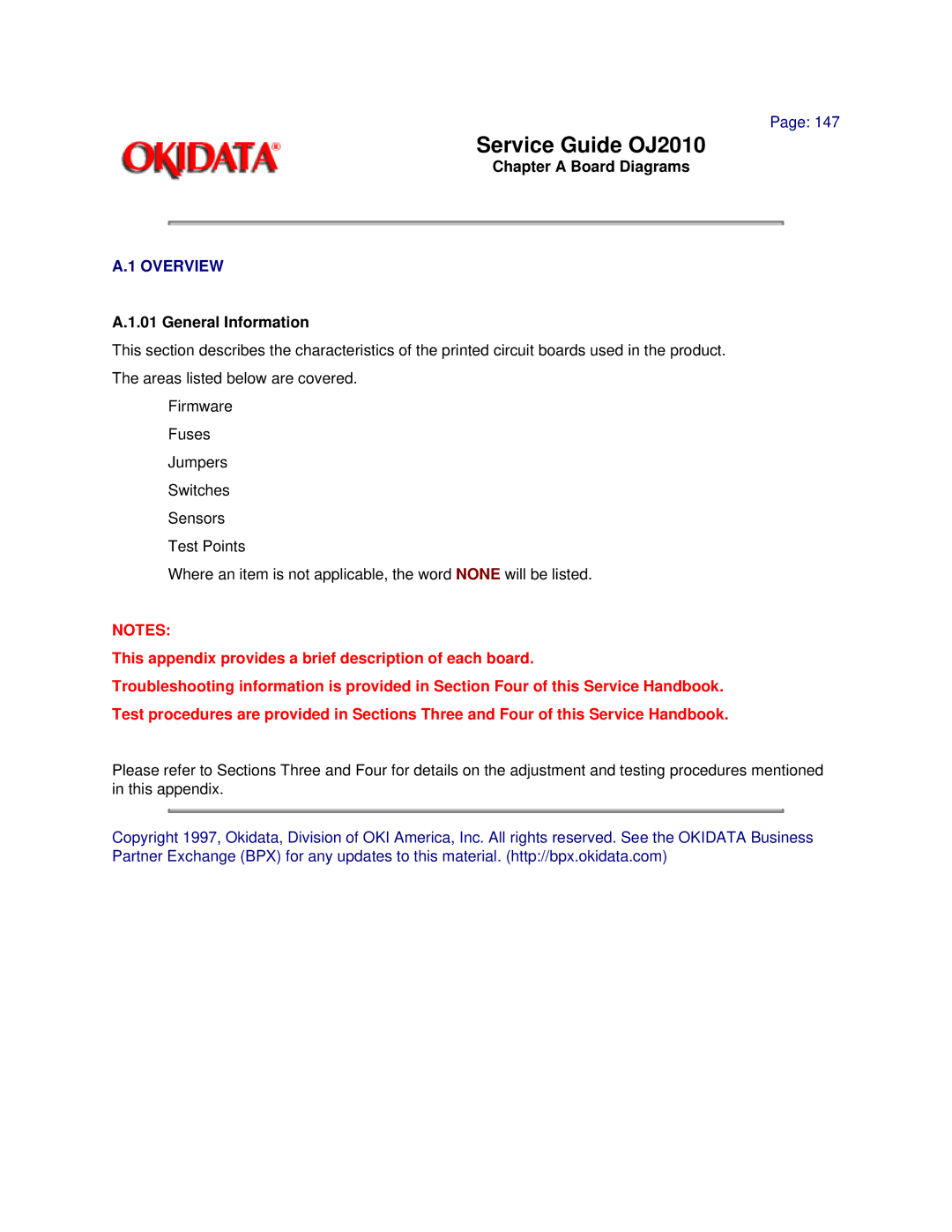Oki 2010 manual Chapter a Board Diagrams, Overview 