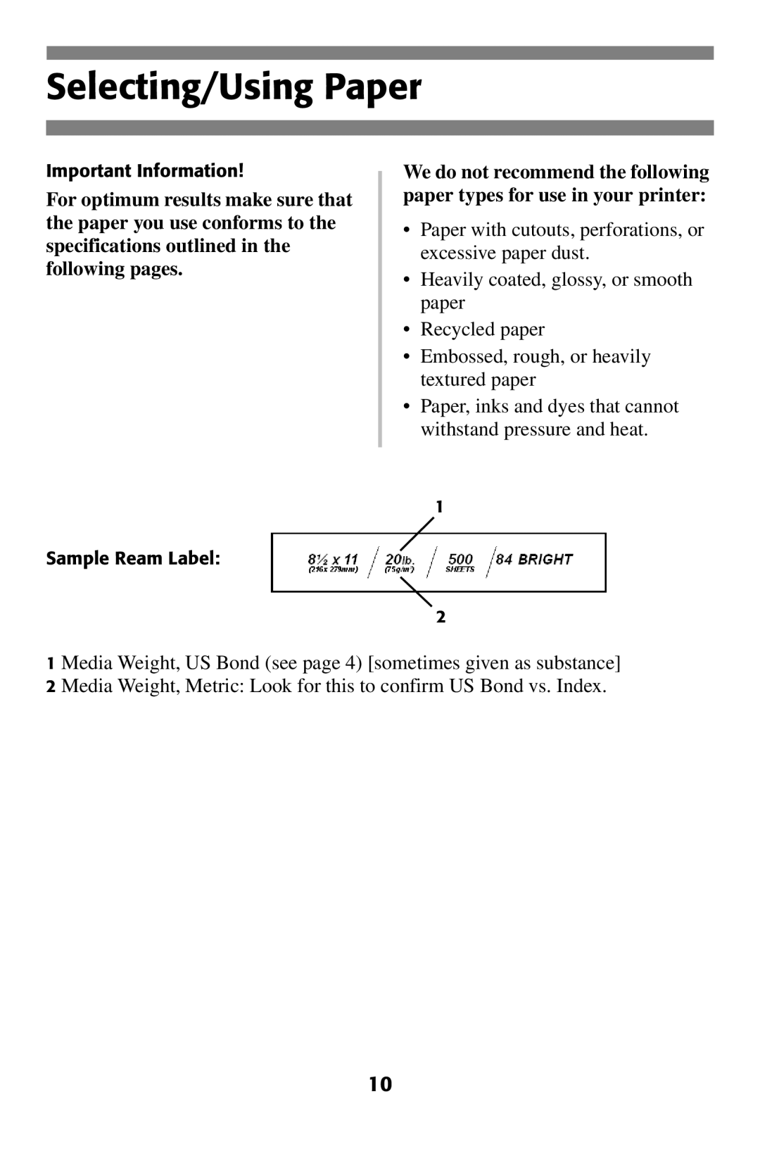 Oki 2024E manual Selecting/Using Paper 