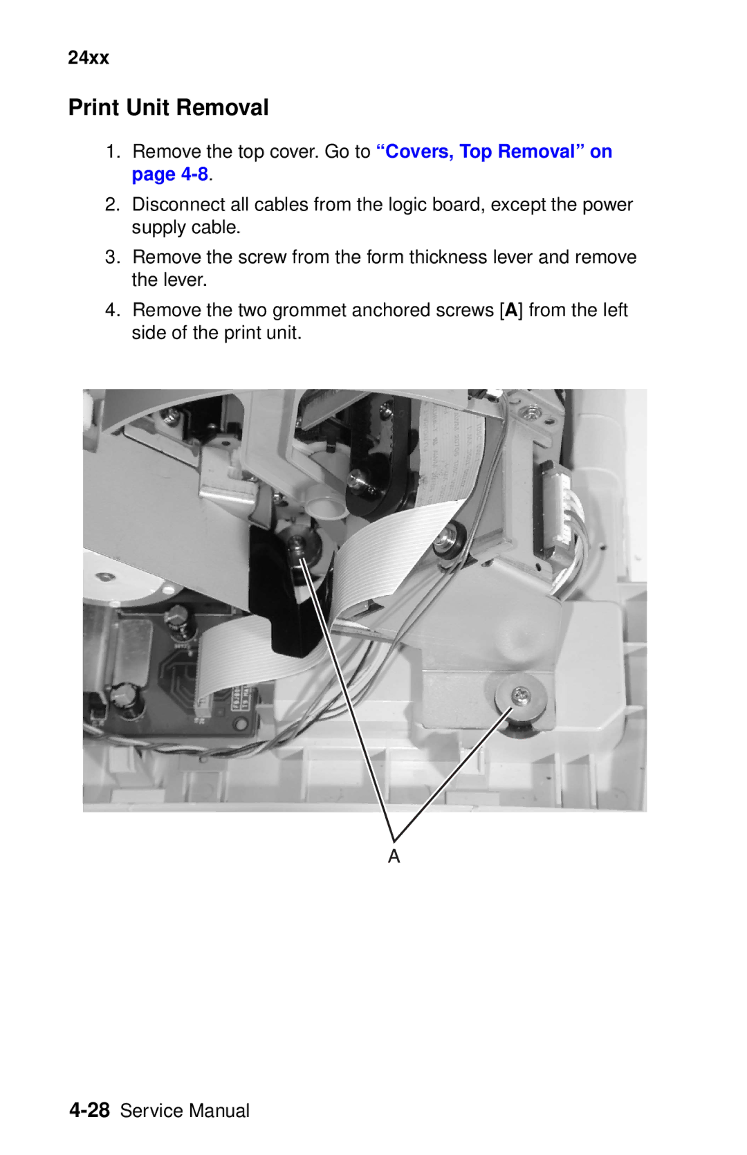 Oki 2400 manual Print Unit Removal 