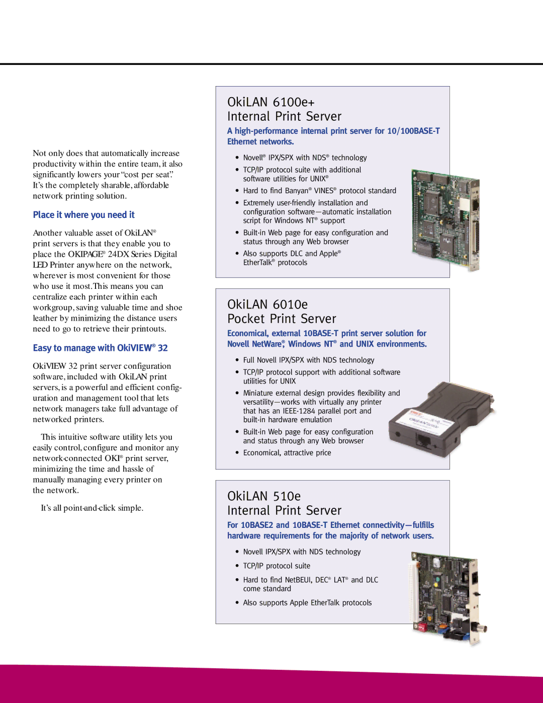 Oki 24DX Series brochure Place it where you need it, Easy to manage with OkiVIEW 