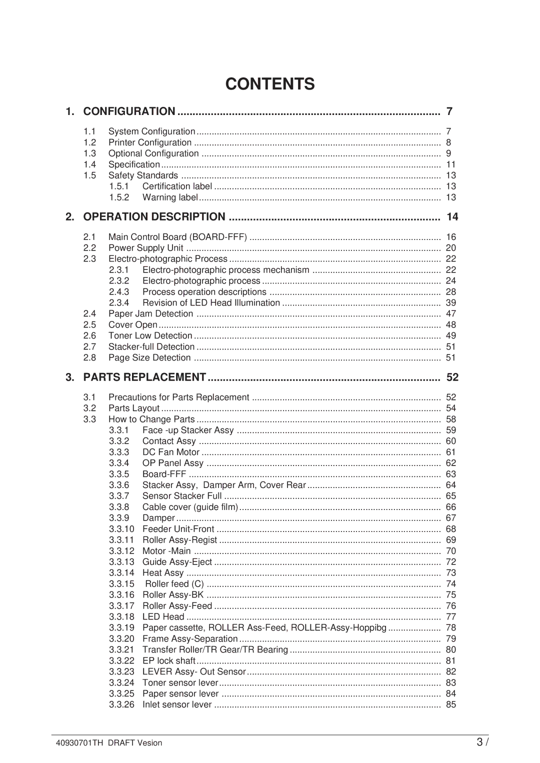 Oki 24DX manual Contents 