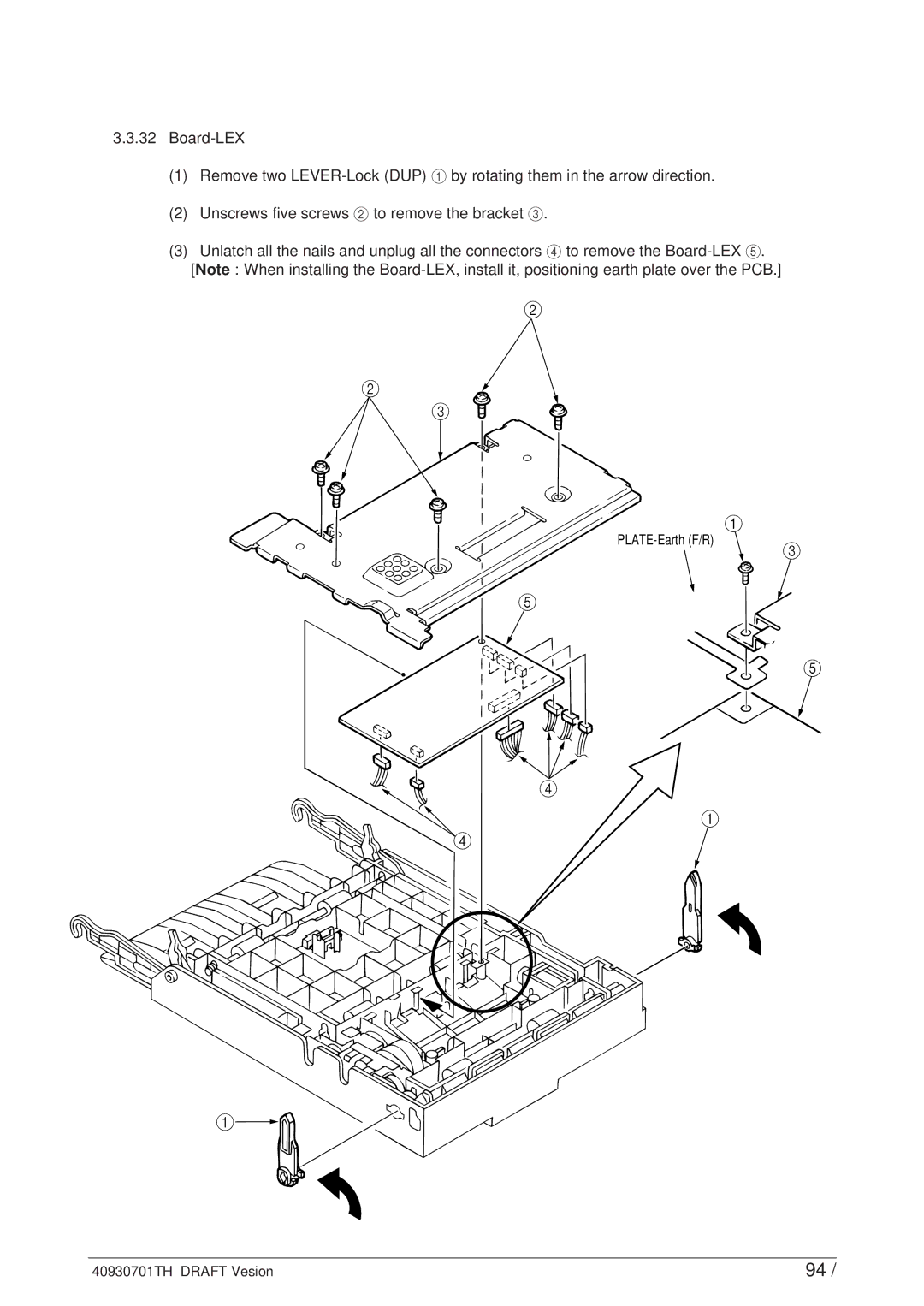 Oki 24DX manual PLATE-Earth F/R 40930701TH Draft Vesion 