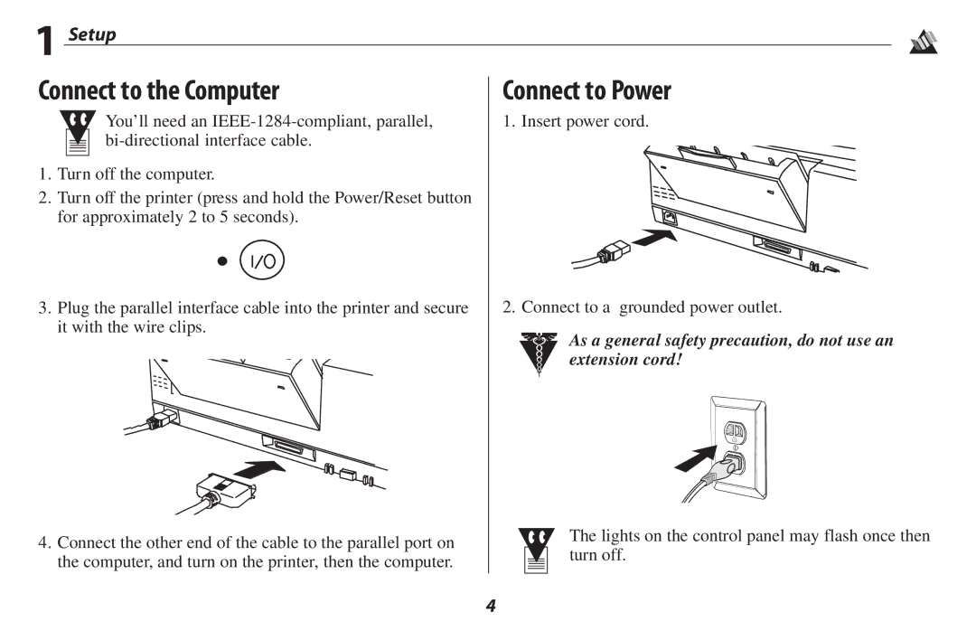 Oki 2500 manual Connect to the Computer, Connect to Power 