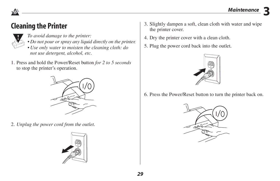 Oki 2500 manual Cleaning the Printer, To avoid damage to the printer, Use only water to moisten the cleaning cloth do 