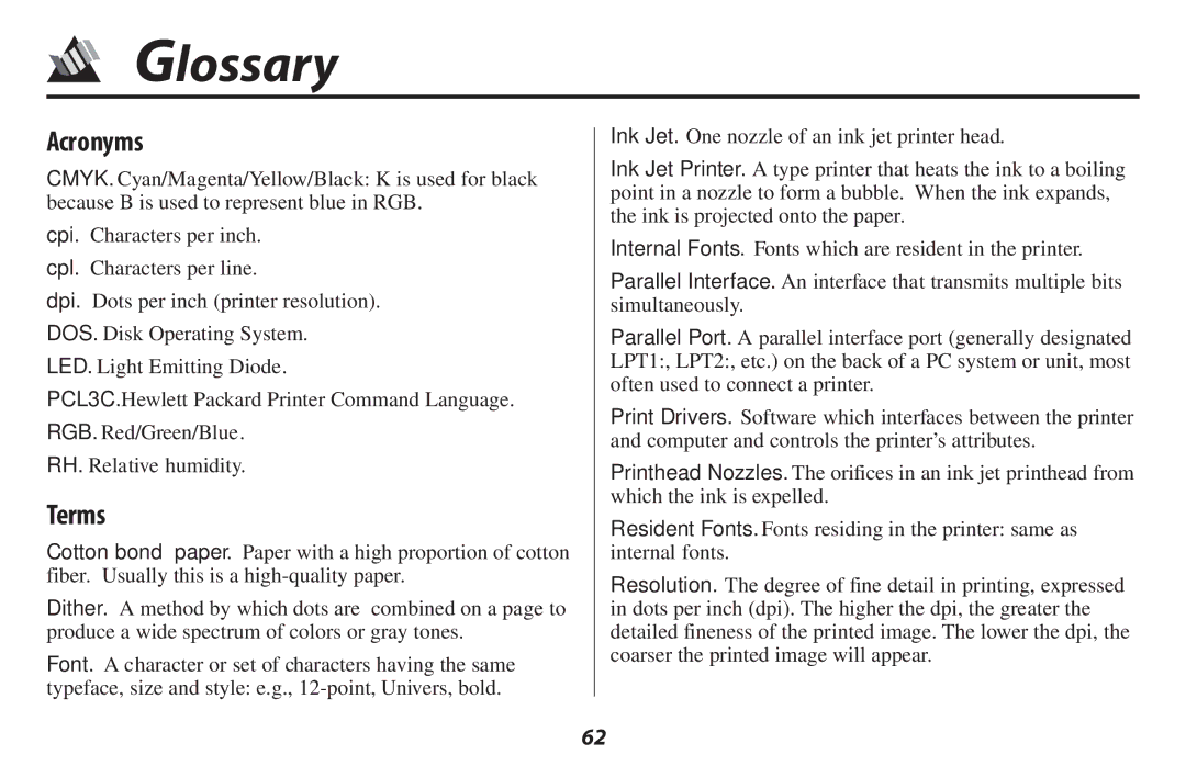 Oki 2500 manual Acronyms, Terms 