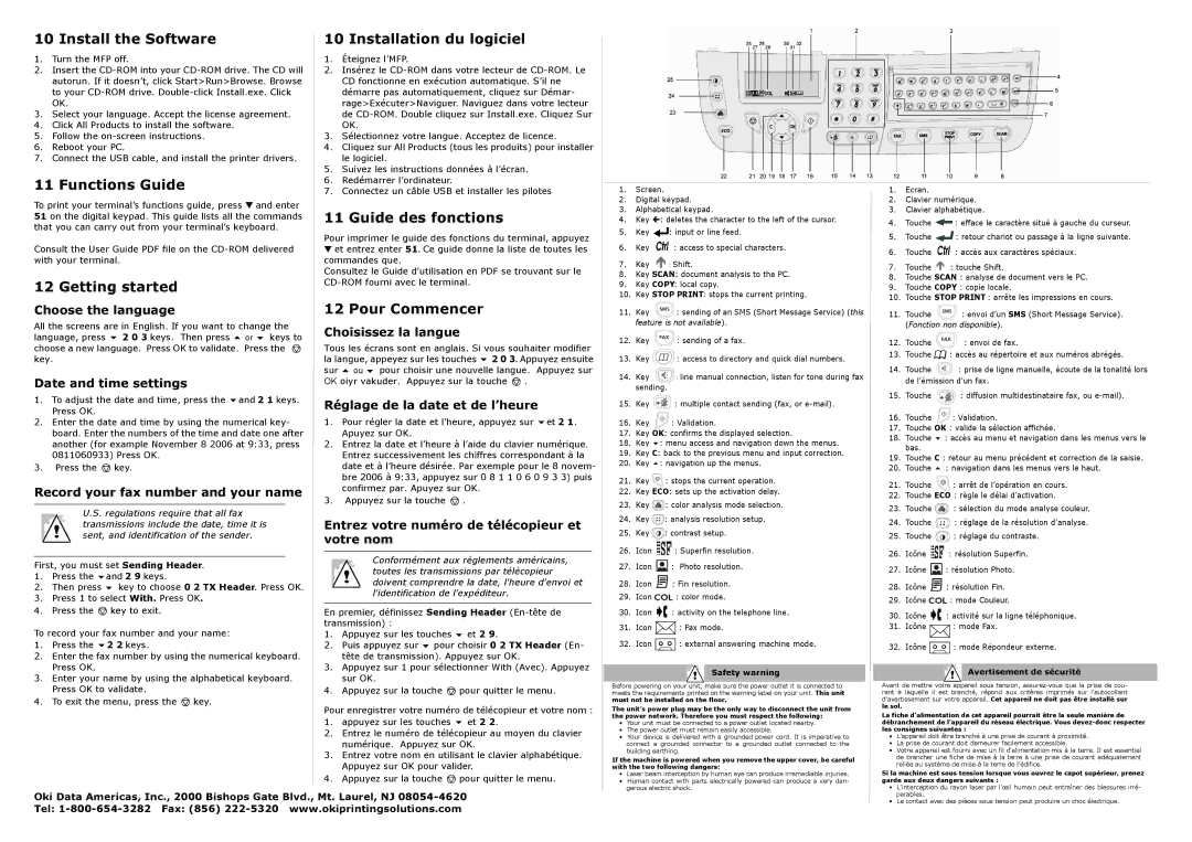 Oki 2540 MFP manual Install the Software, Functions Guide, Getting started, Installation du logiciel, Guide des fonctions 