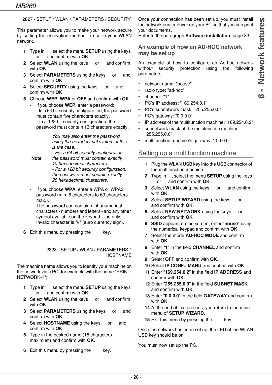 Oki 260 manual Setting up a multifunction machine, An example of how an AD-HOC network, May be set up 