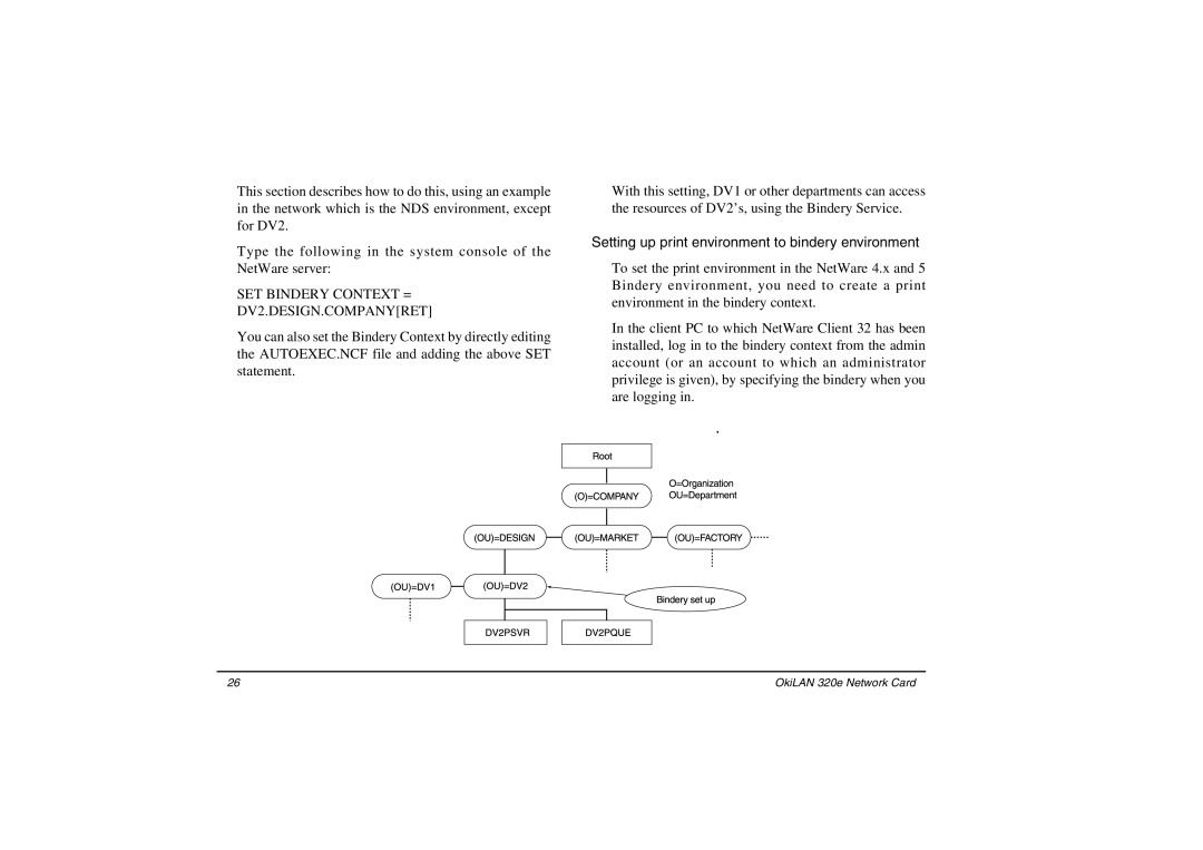 Oki 3100e manual SET Bindery Context = DV2.DESIGN.COMPANYRET, Setting up print environment to bindery environment 