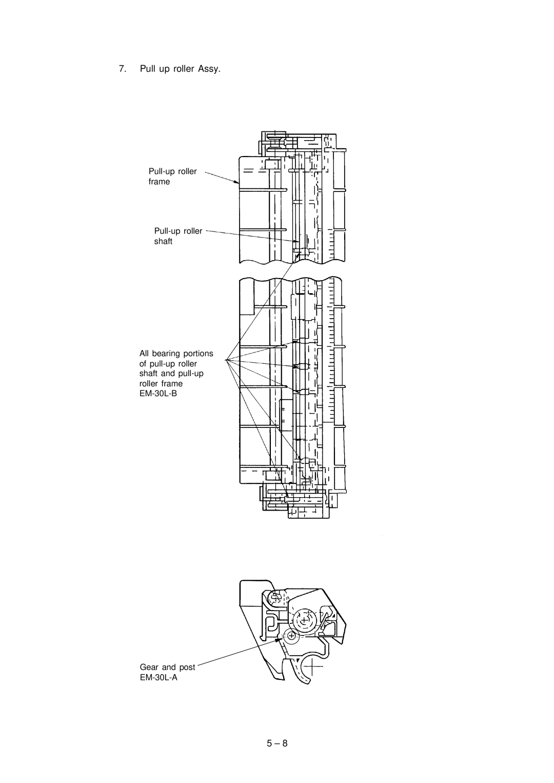 Oki 3321, 3320 specifications Pull up roller Assy 