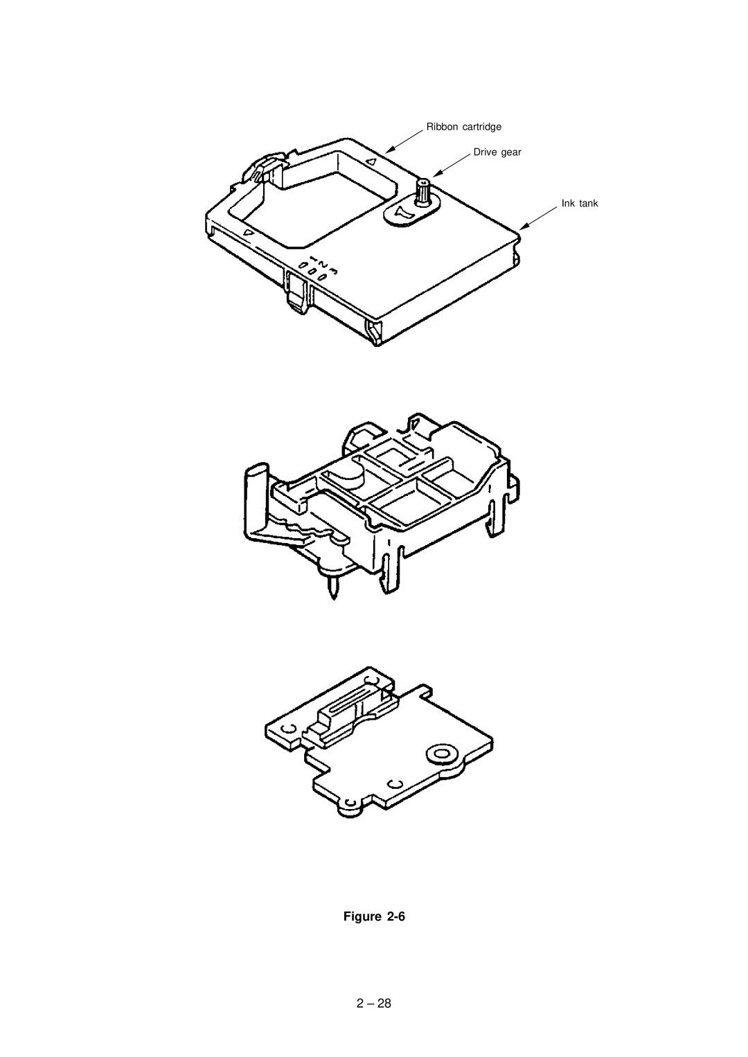 Oki 3320, 3321 specifications Ribbon cartridge Drive gear Ink tank 