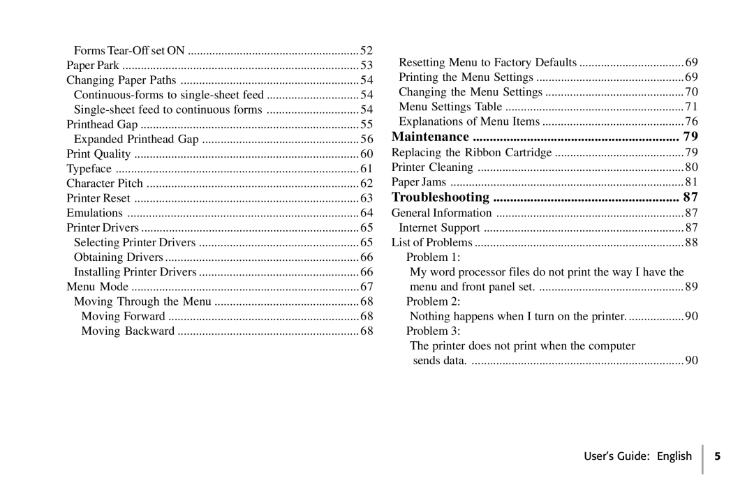 Oki 391, 390 manual Maintenance, Troubleshooting 