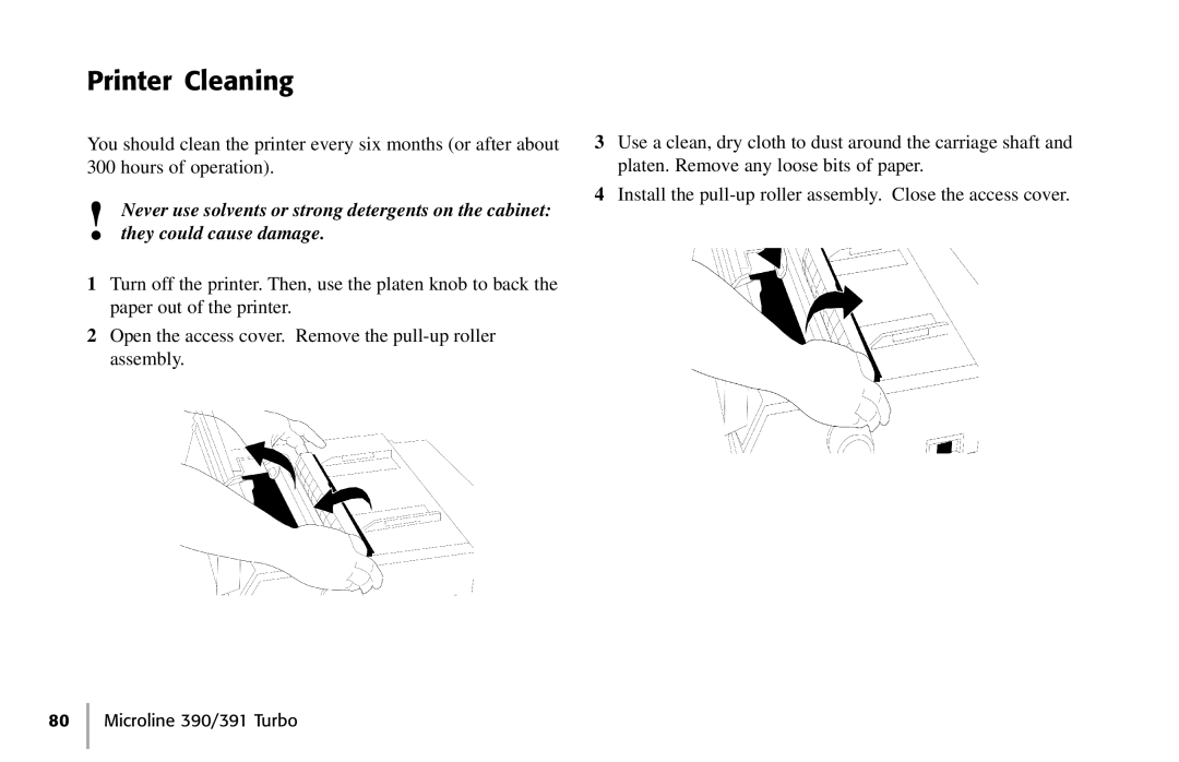 Oki 390, 391 manual Printer Cleaning 