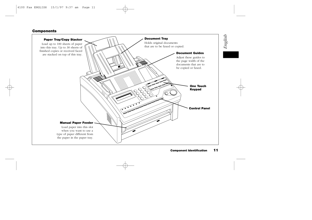 Oki 4100 manual Components, Paper Tray/Copy Stacker 